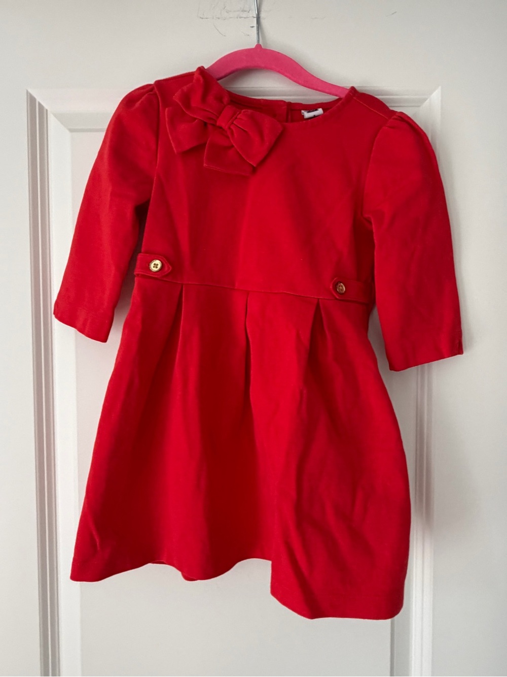 Janie and Jack Red Bow-Trim Dress - 3T